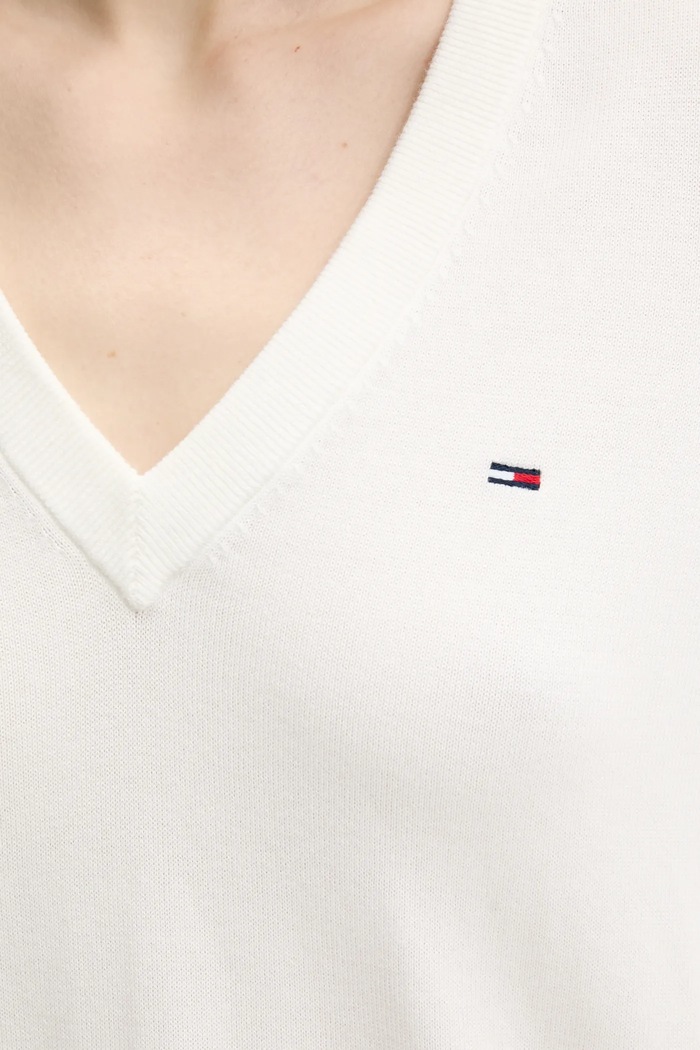 Sweter damski bawełniany Tommy Jeans biały DW0DW19888