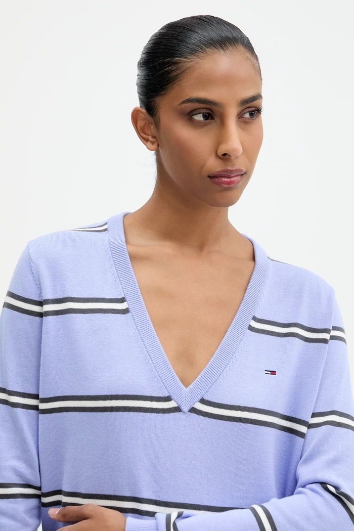 Tommy Jeans svetr dámský bavlněný modrá DW0DW19888
