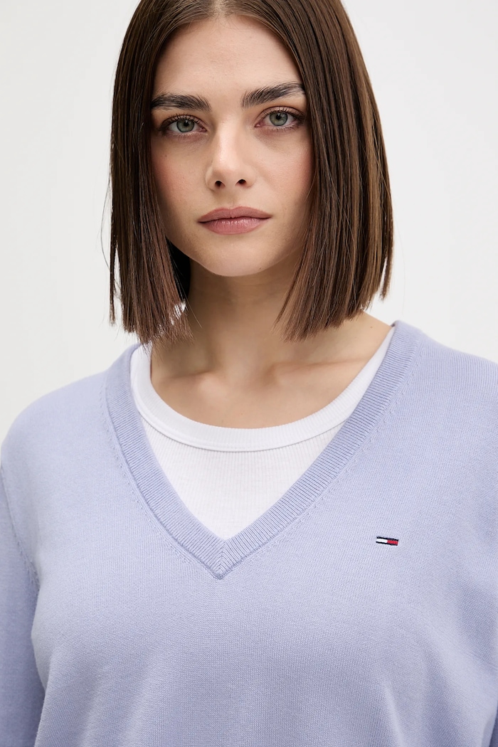 Pamučni pulover Tommy Jeans plava DW0DW19888