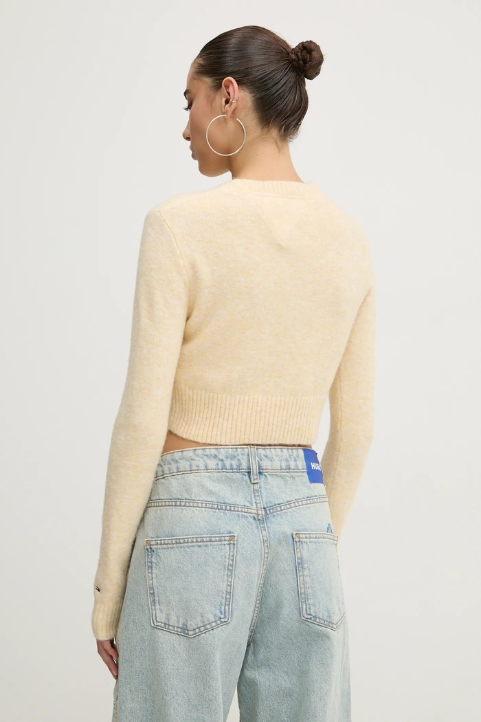 Odzież Tommy Jeans sweter z domieszką wełny DW0DW19895 żółty