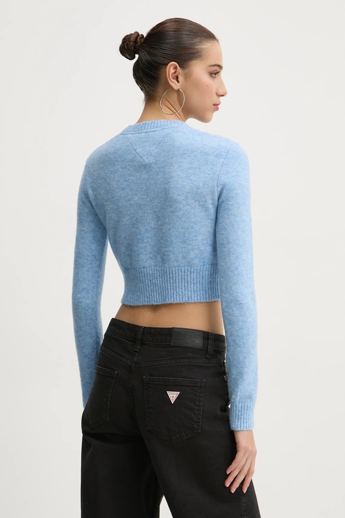 Oblečenie Sveter s prímesou vlny Tommy Jeans DW0DW19895 modrá