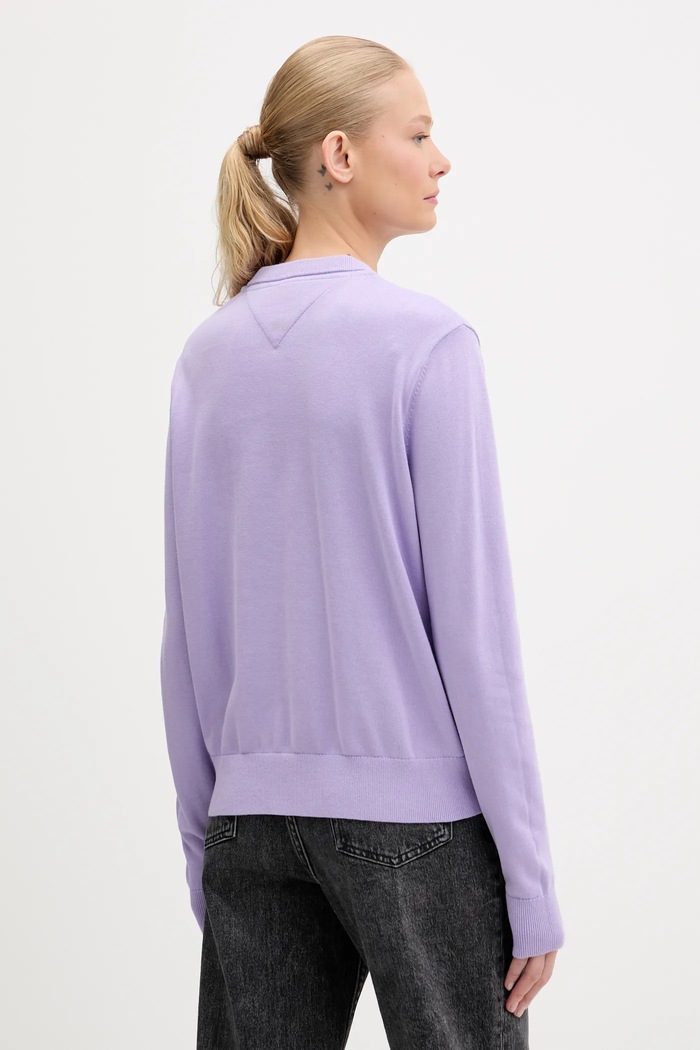 Îmbrăcăminte Tommy Jeans Pulover pentru femei din bumbac DW0DW20159 violet