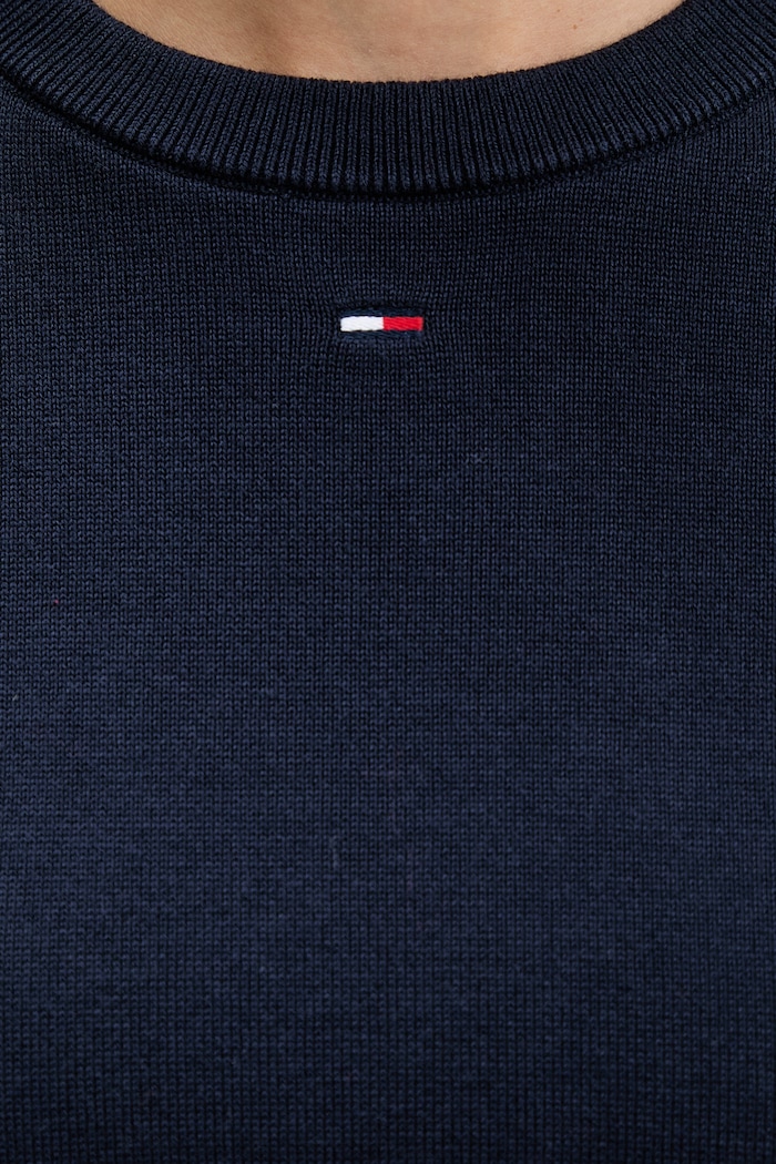Tommy Jeans πουλόβερ γυναικείο βαμβακερό DW0DW20159 σκούρο μπλε