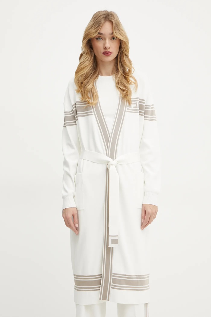 Elisabetta Franchi cardigan a maglia fine beige MK35S51E2