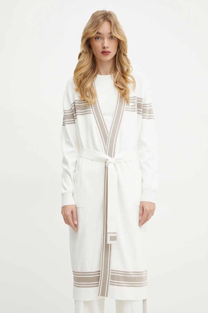 Elisabetta Franchi cardigan a maglia fine beige MK35S51E2