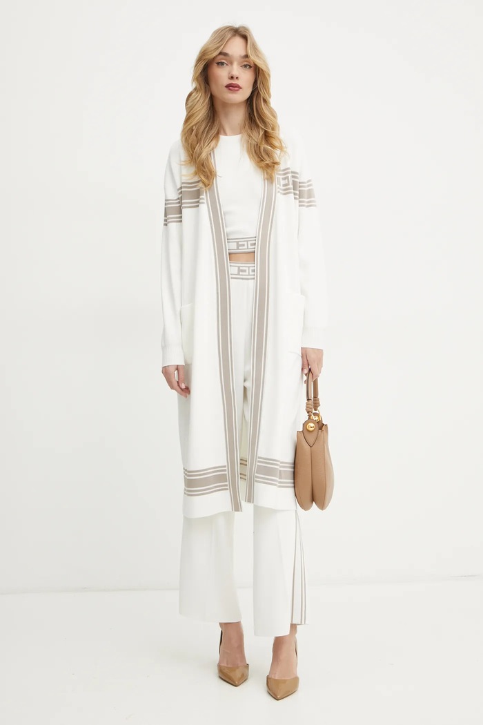 Elisabetta Franchi cardigan MK35S51E2 beige SS25