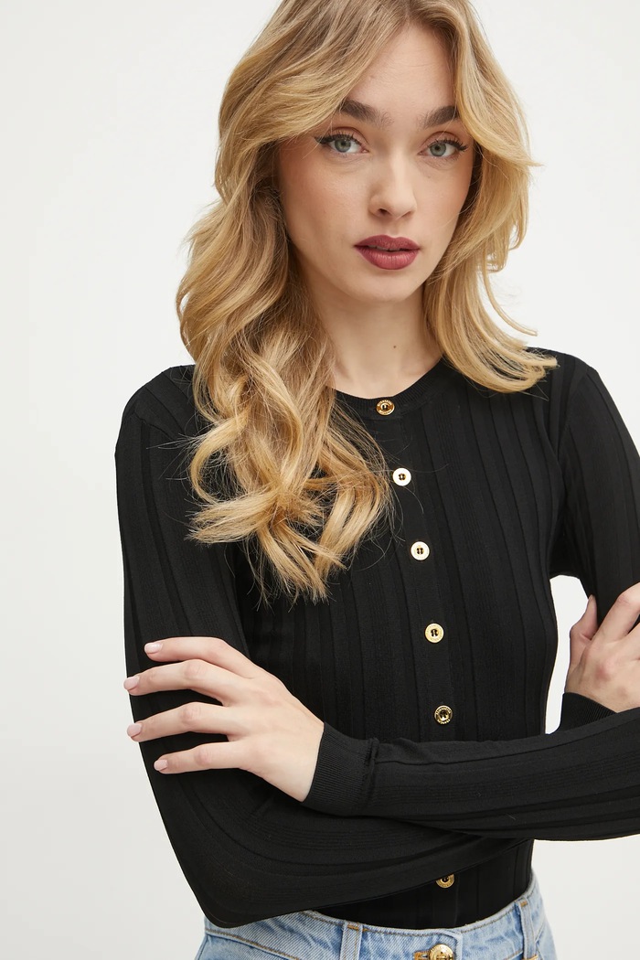 Elisabetta Franchi kardigán fekete MK41S51E2