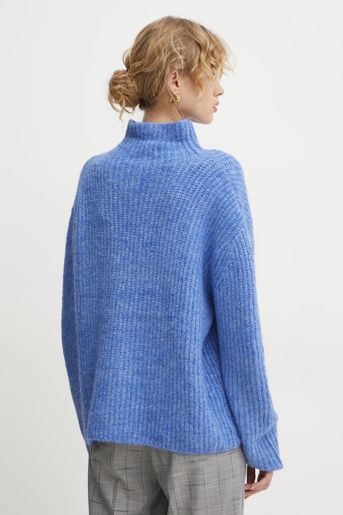 Odzież Bruuns Bazaar sweter z domieszką wełny BBW4316 fioletowy