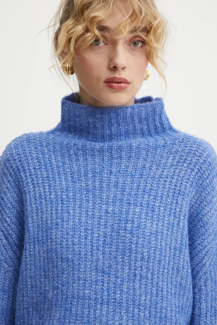 Bruuns Bazaar sweter z domieszką wełny fioletowy BBW4316