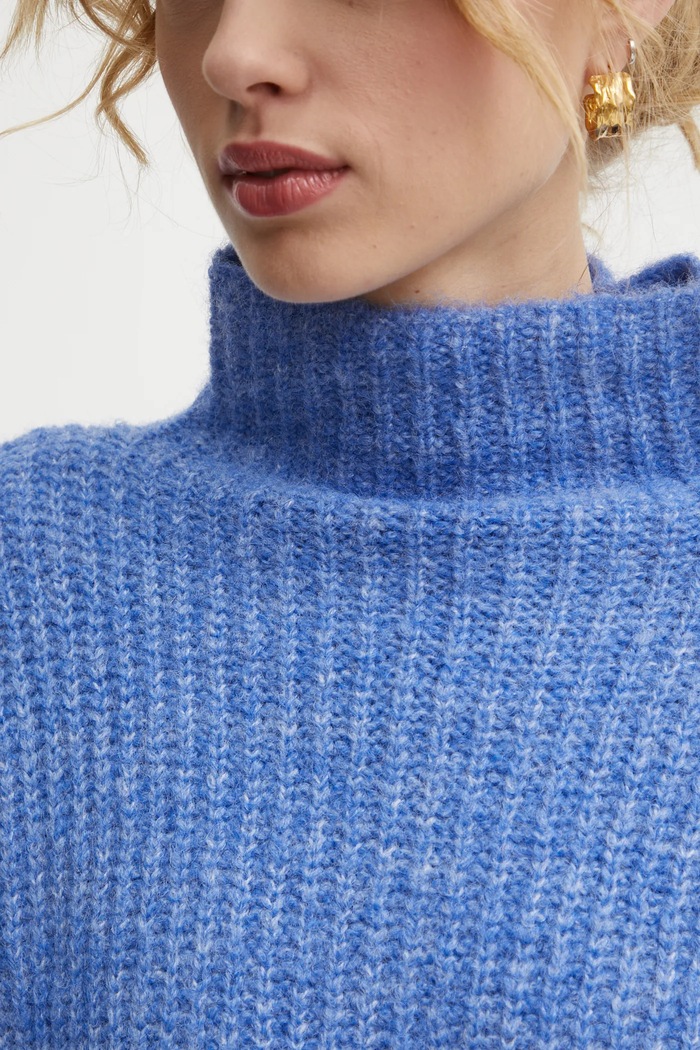 Bruuns Bazaar sweter z domieszką wełny BBW4316 fioletowy