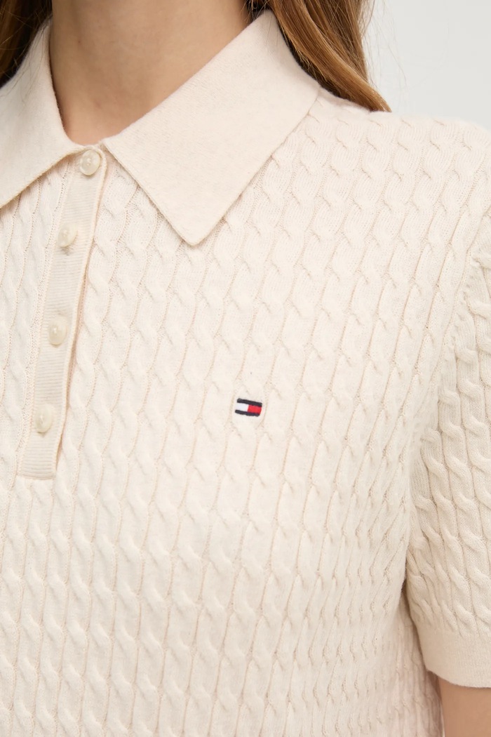 Βαμβακερό πουλόβερ Tommy Hilfiger Tommy Hilfiger μπεζ WW0WW43957
