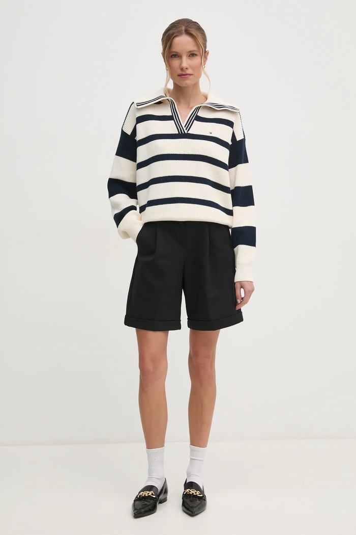Πουλόβερ Tommy Hilfiger WW0WW44451 μπεζ SS25