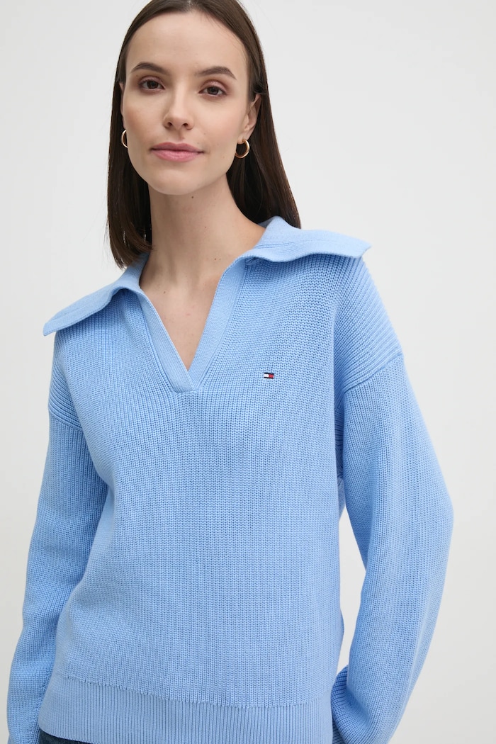Πουλόβερ Tommy Hilfiger μπλε WW0WW44451