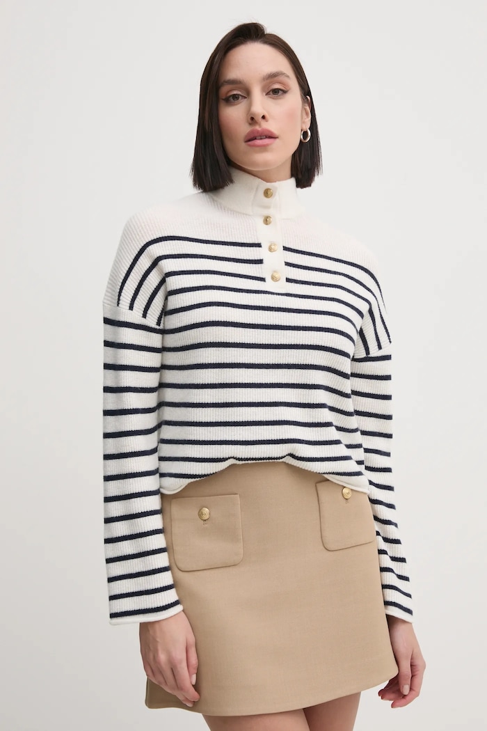 Μάλλινο πουλόβερ Tommy Hilfiger μαλλί μπεζ WW0WW44981