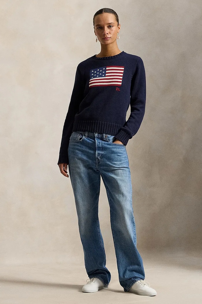 Odzież Polo Ralph Lauren Sweter bawełniany 211896939 granatowy