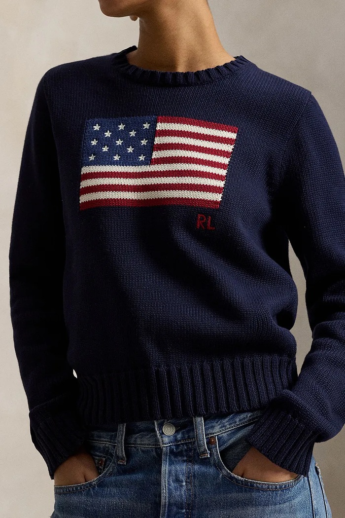 Sweter bawełniany Polo Ralph Lauren 211896939 granatowy