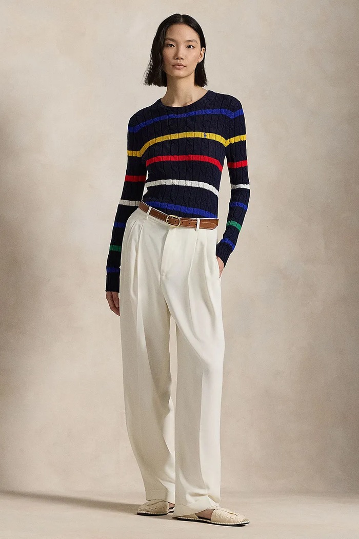 Oblečení Bavlněný svetr Polo Ralph Lauren 211960015 námořnická modř
