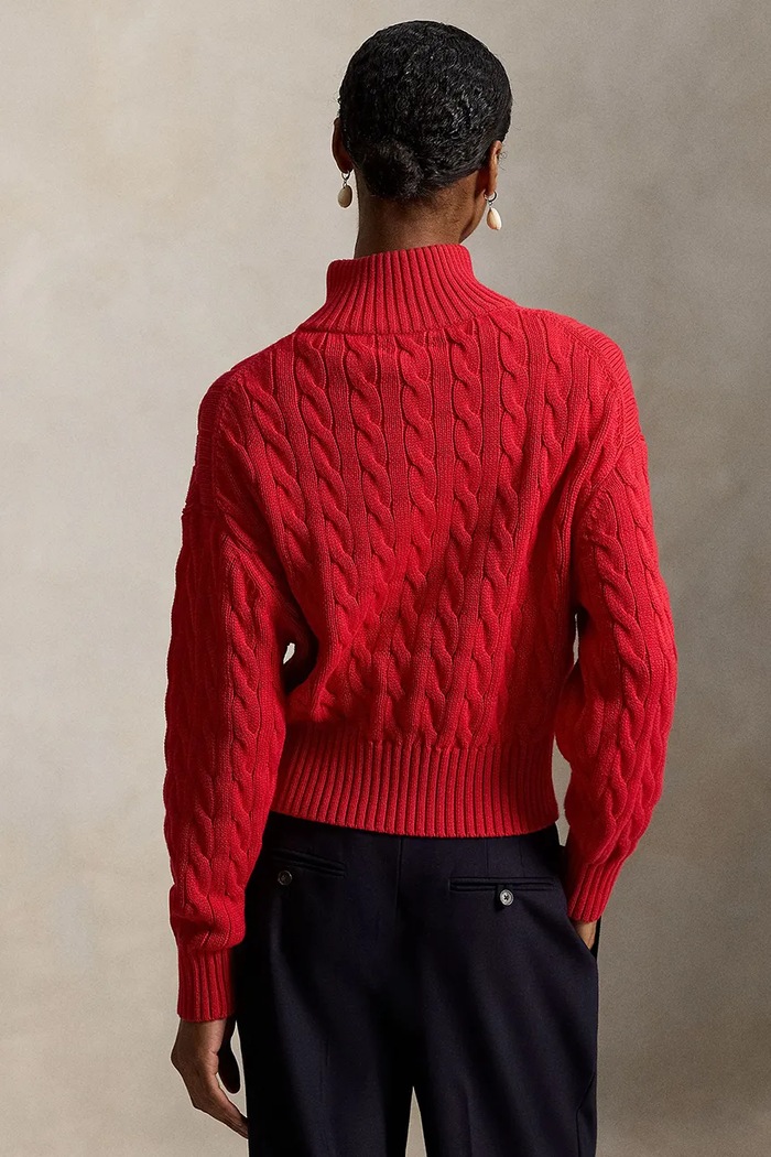 Polo Ralph Lauren sveter dámsky bavlnený 211963467 červená SS26
