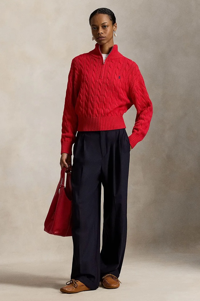 Oblečenie Polo Ralph Lauren sveter dámsky bavlnený 211963467 červená