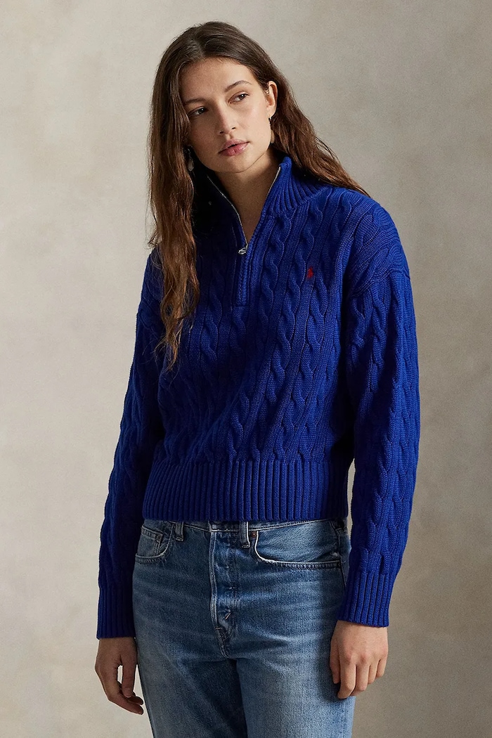 Polo Ralph Lauren svetr dámský bavlněný modrá 211963467