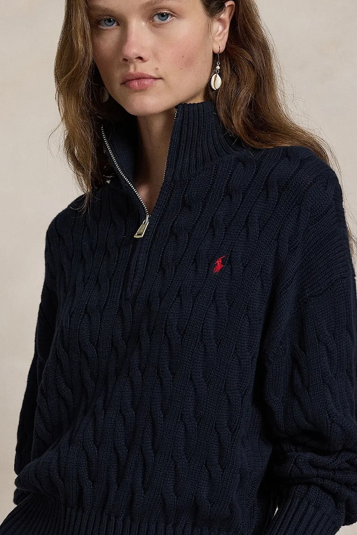 Polo Ralph Lauren sweter damski bawełniany niebieski 211963467
