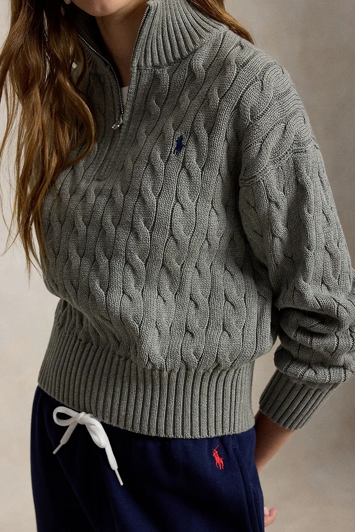 Polo Ralph Lauren sweter damski bawełniany szary 211963467
