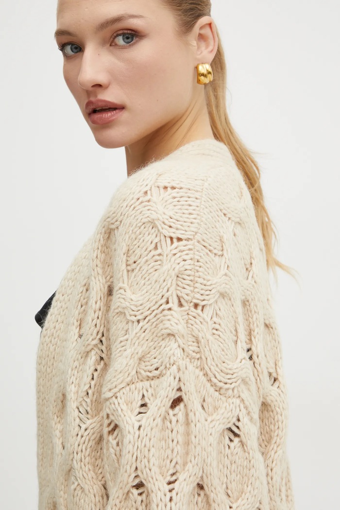 Boss Orange cardigan con aggiunta di lana beige 50531293