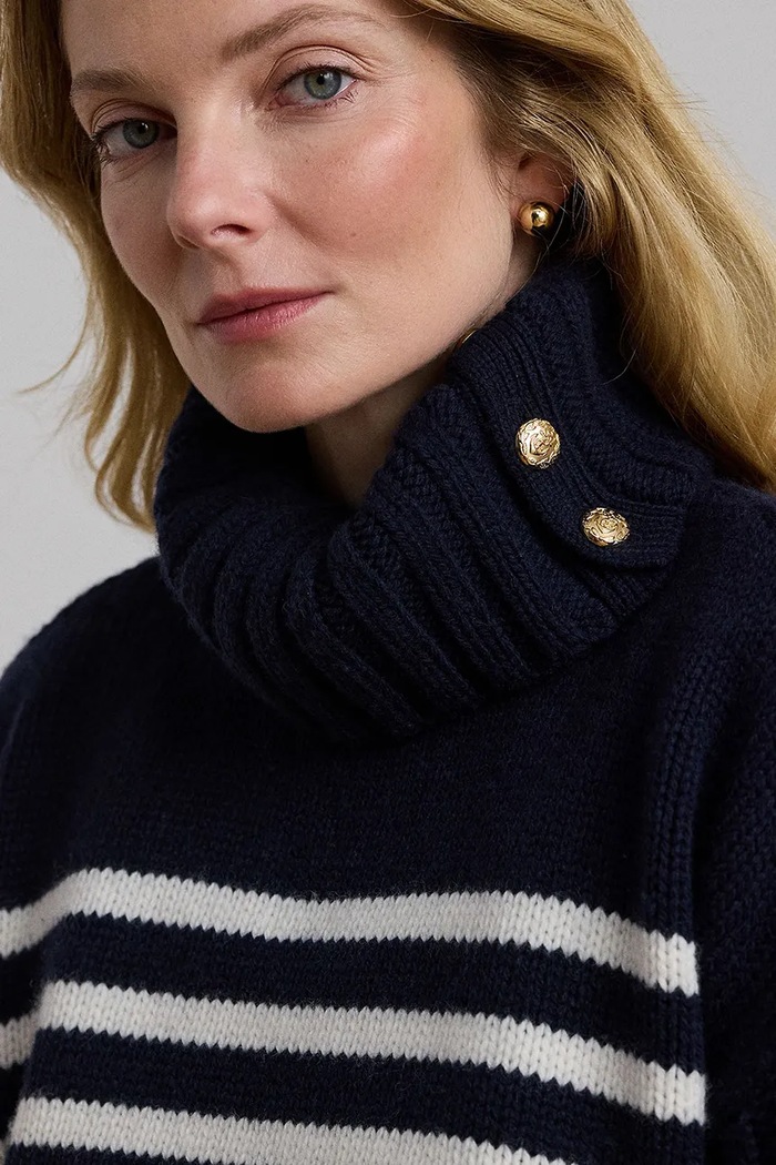 Vuneni pulover Lauren Ralph Lauren mornarsko plava 200957456