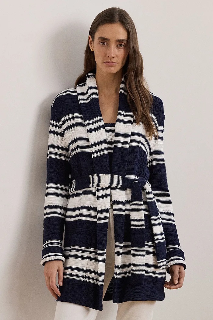 Kardigan Lauren Ralph Lauren středně silná námořnická modř 200957560