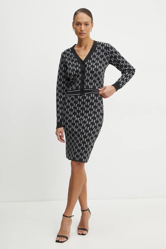 Karl Lagerfeld kardigan A1W18039 czarny SS25