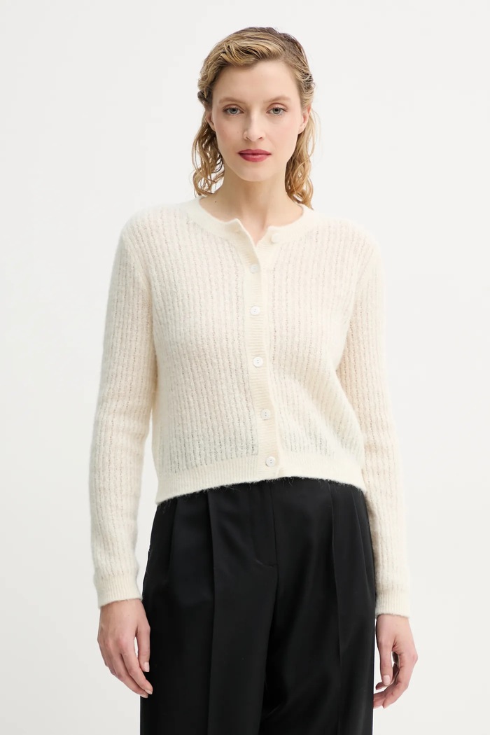 Kardigan s primjesom vune A.P.C. cardigan milo s dodatkom vune bež WPABE.F22246