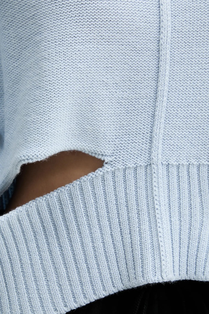 Вълнен пуловер MM6 Maison Margiela S52HA0290 син