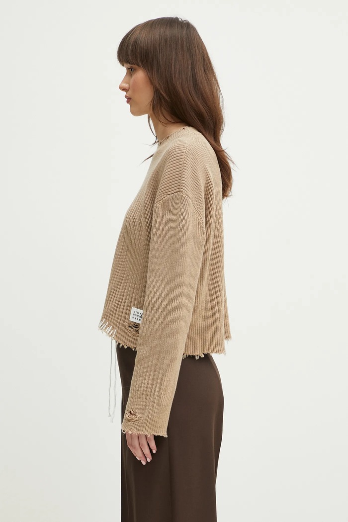 MM6 Maison Margiela cotton jumper S52HL0036 beige SS25