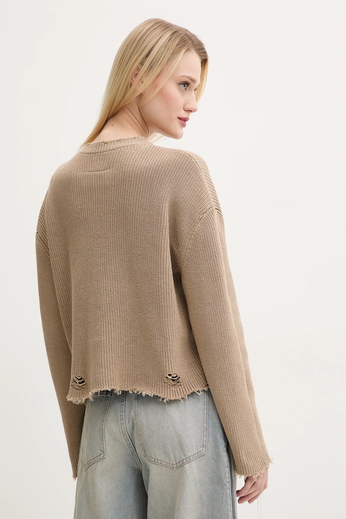 Îmbrăcăminte MM6 Maison Margiela pulover de bumbac S52HL0036 bej