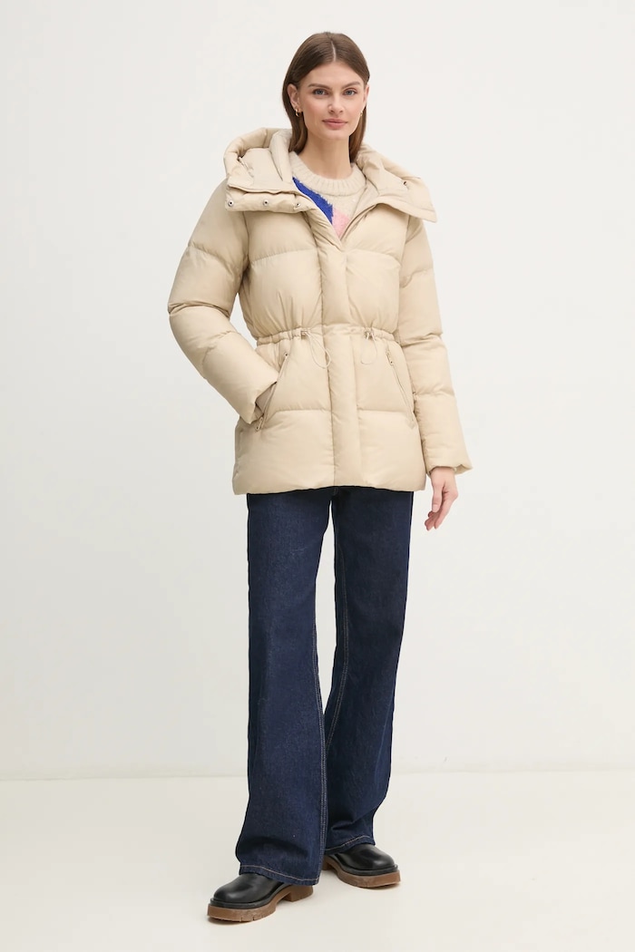 Pepe Jeans sweter z domieszką wełny NORA PL702238 beżowy SS25