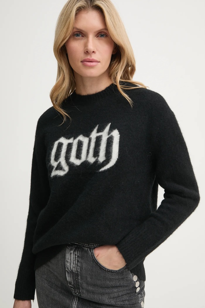 Vlněný svetr AllSaints GOTH černá W079KB