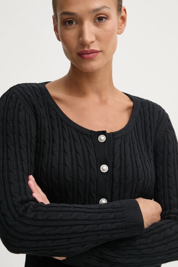 Guess kardigan z domieszką wełny SIENNA czarny W5RR53.Z37L1