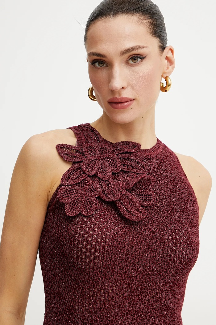 Top s příměsí lnu Marella ARAK1 burgundské 2513361112