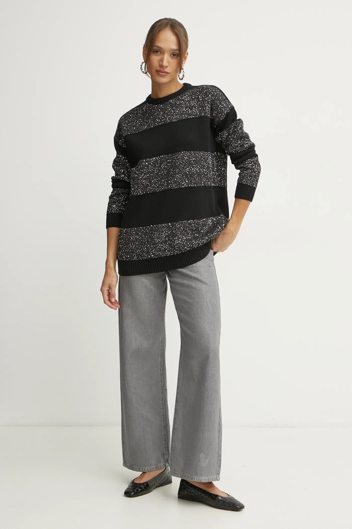 MAX&Co. sweter wełniany 2516361121200 czarny SS25