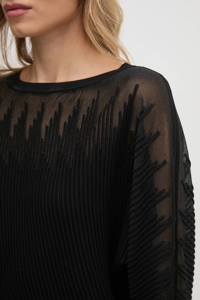 Πουλόβερ Dkny P4JSAT74 μαύρο