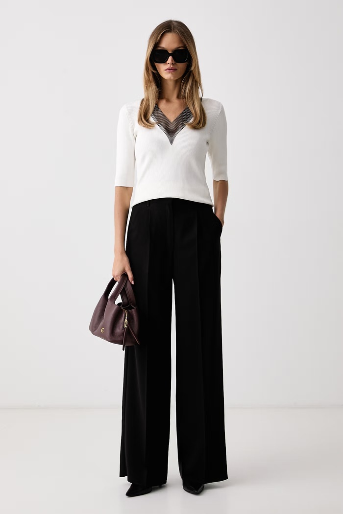 DKNY sweter damski z wiskozy P4JSAT69 beżowy SS25