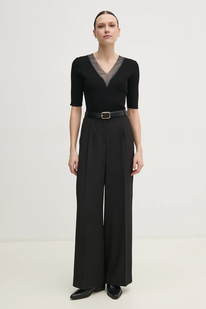 Dkny sweter P4JSAT69 czarny SS25
