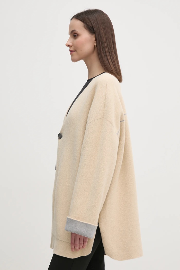 Oboustranný kardigan OUI 90801 šedá SS25