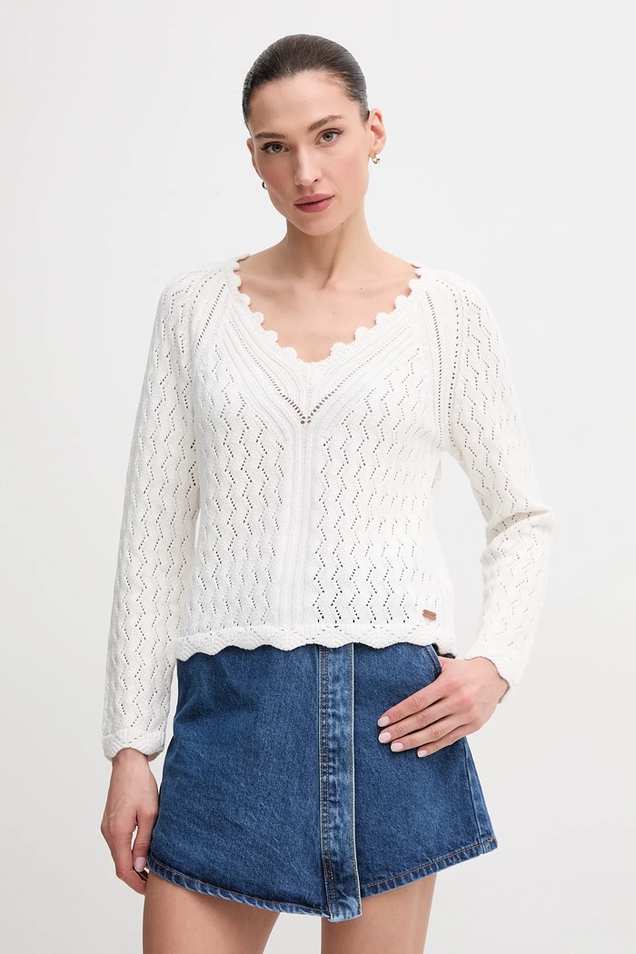 Pepe Jeans Bavlněný svetr Pepe Jeans OLYA SWEATER béžová PL702288