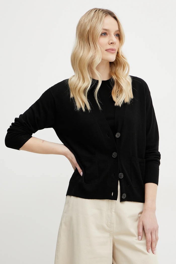 Vlnený kardigán Weekend Max Mara vlna čierna 2515381011600