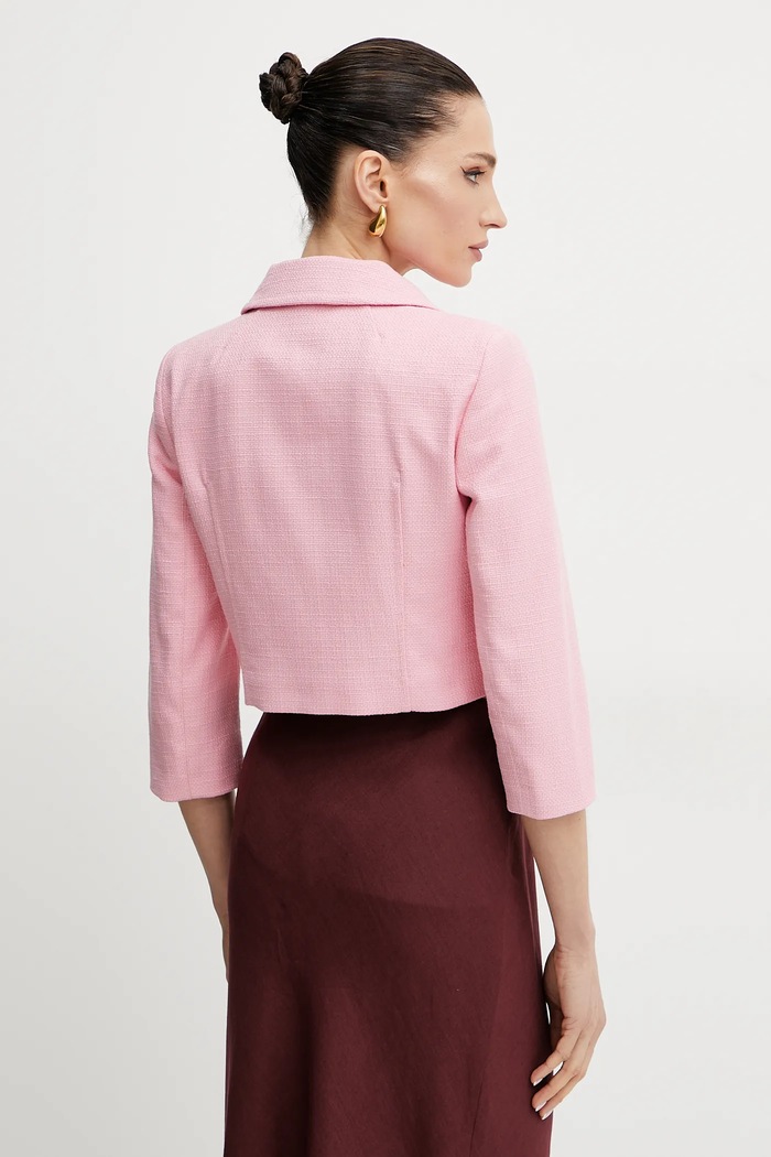 Ruházat Weekend Max Mara pamut blézer 2515041016600 rózsaszín