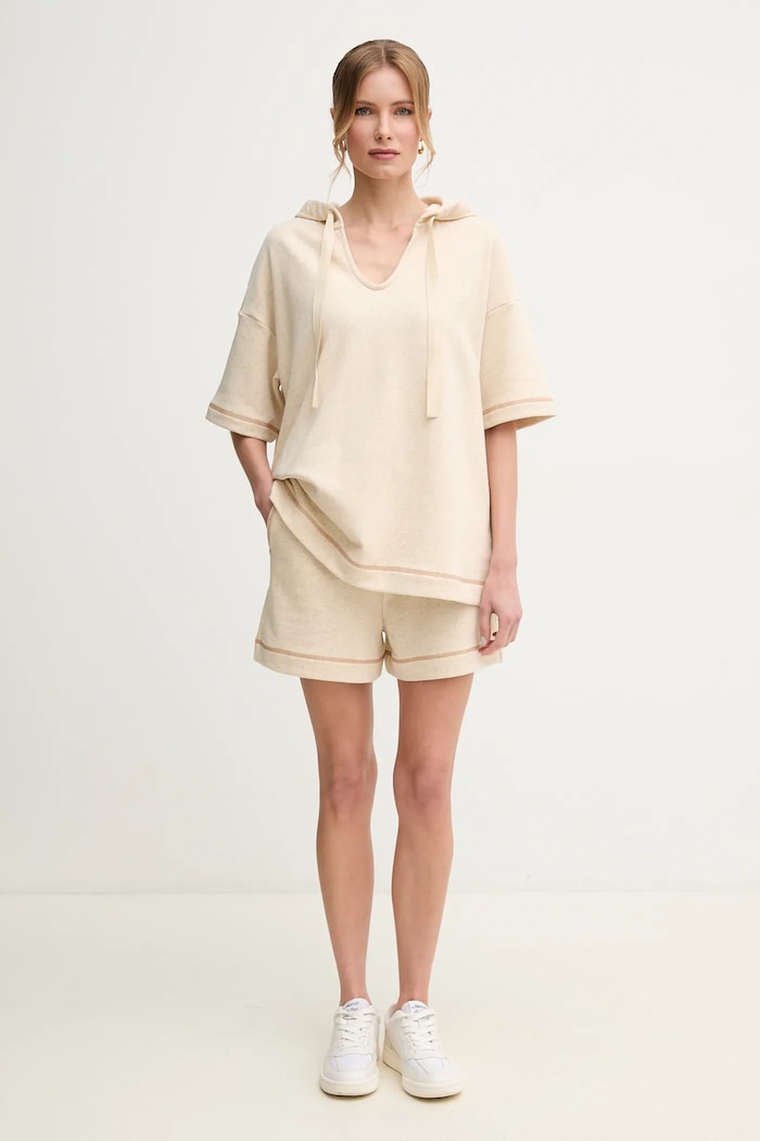 Mikina s prímesou ľanu MM by Max Mara 2516921018600 béžová SS25