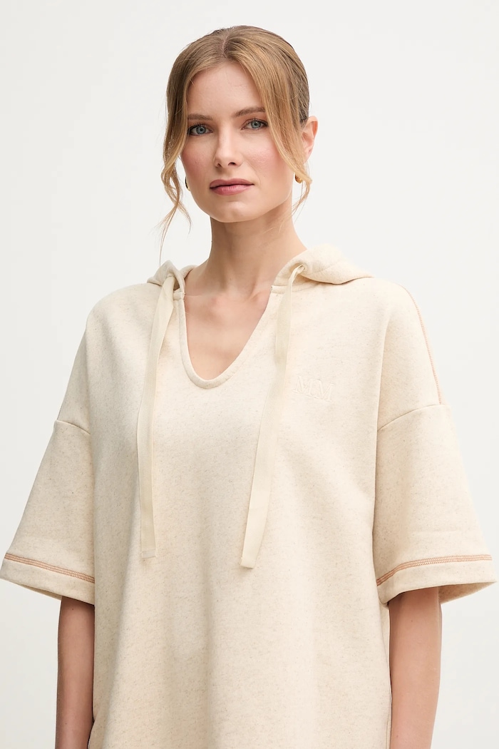 Mikina s prímesou ľanu MM by Max Mara béžová 2516921018600