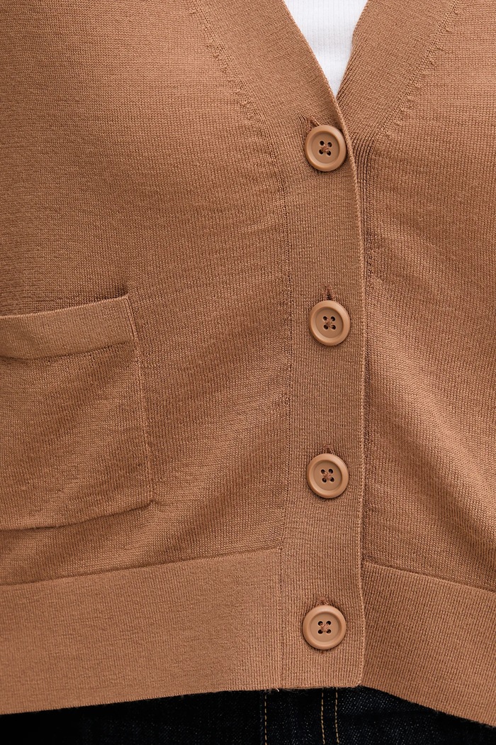 United Colors of Benetton kardigan wełniany 11AHD604R brązowy