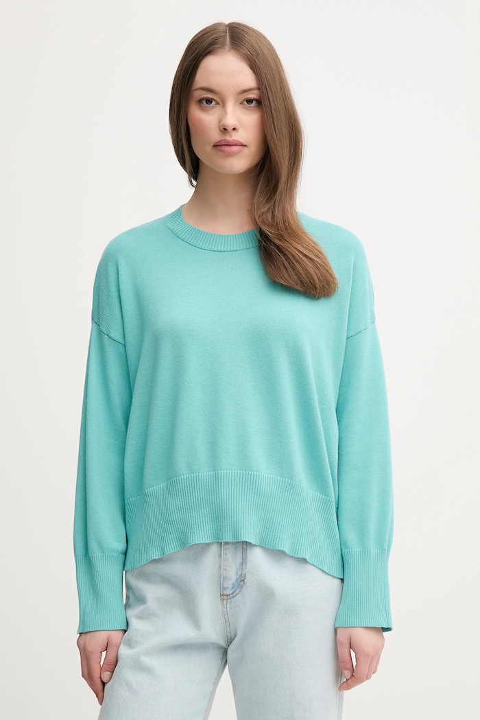 United Colors of Benetton sweter bawełniany bawełna turkusowy 1294D10DP